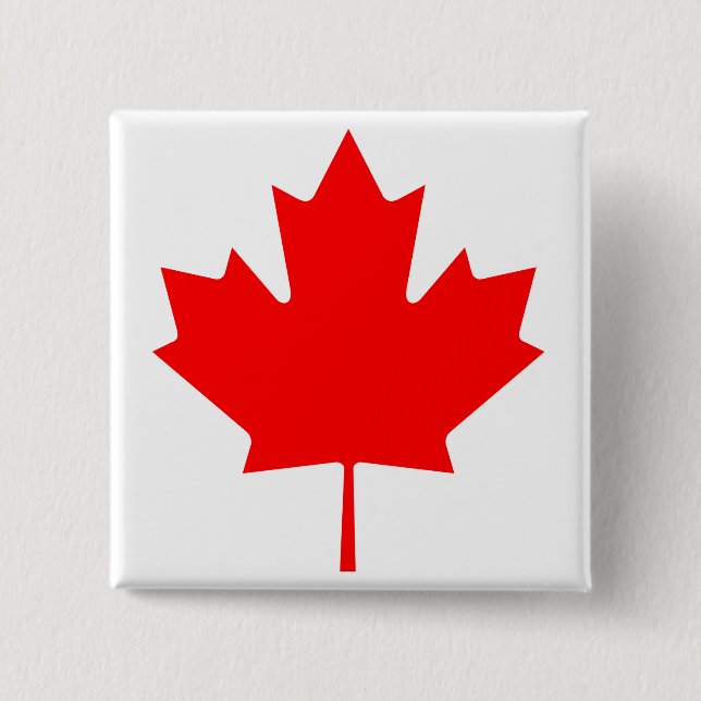 Badge Carré 5 Cm Feuille d'érable du Canada (Devant)