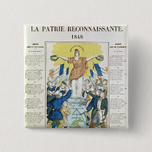 Badge Carré 5 Cm feuille lyrique pour une chanson consacrée au