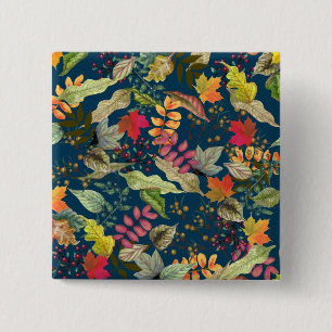 Badge Carré 5 Cm Feuilles automnales