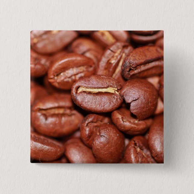 Badge Carré 5 Cm Fèves de café grillées (Devant)