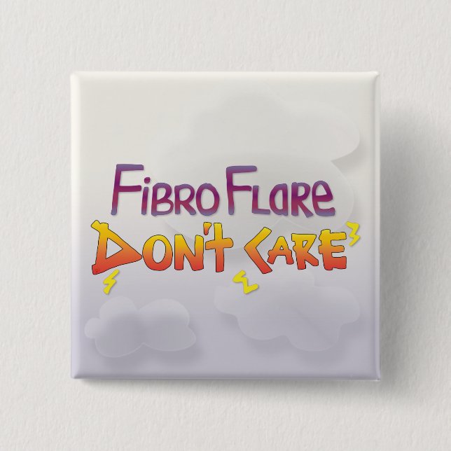 Badge Carré 5 Cm Fibro Flare s'en fiche (Devant)