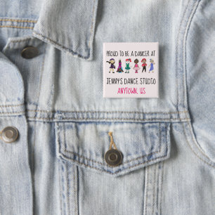 Badge Carré 5 Cm Fier d'être une danseuse Studio de danse personnal