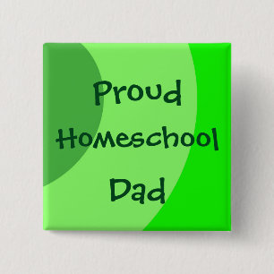 Badge Carré 5 Cm Fier Homeschool Papa Green Fils