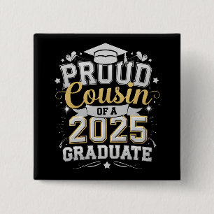 Badge Carré 5 Cm Fière Cousine D'une Remise De Diplômes Promotion 2