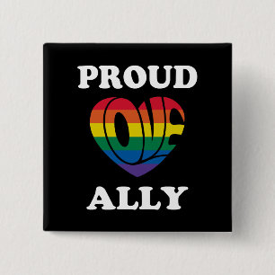Badge Carré 5 Cm Fière fierté de l'Ally LGBTQ Pride