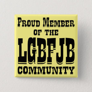 Badge Carré 5 Cm Fière Membre De La Communauté LGBFJB #