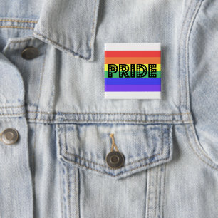 Badge Carré 5 Cm Fierté arc-en-ciel