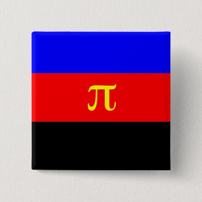 Badge Carré 5 Cm Fierté de Polyamorous (Devant)