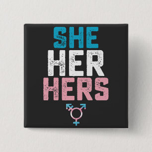 Badge Carré 5 Cm Fierté LGBT Elle Elle Sienne Trans Transgenre Pron