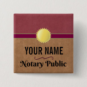 Badge Carré 5 Cm Fierté Publique Notaire Personnalisable avec Votr