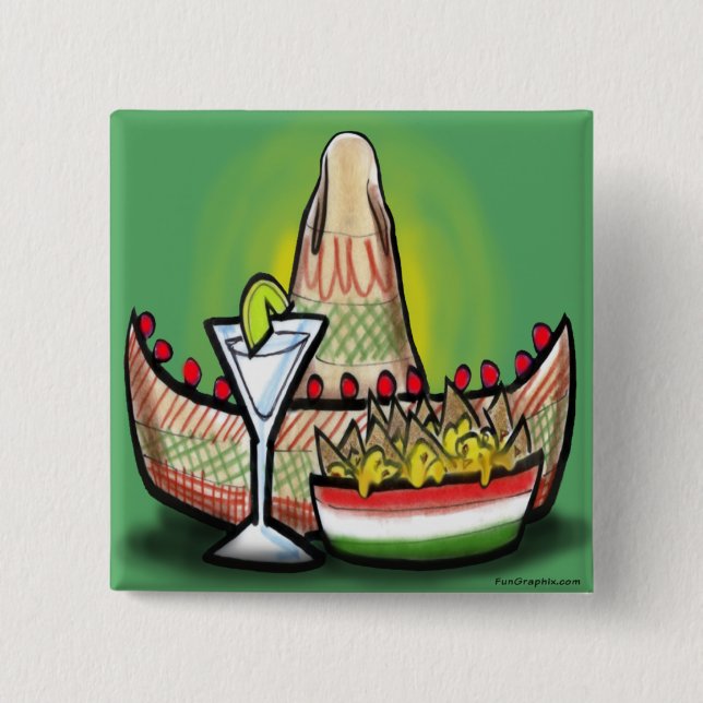 Badge Carré 5 Cm Fiesta (Devant)