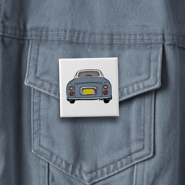 Badge Carré 5 Cm Figarations Lapis Gris Figaro Bouton de voiture Ba (A fun badge to pin to yourself)