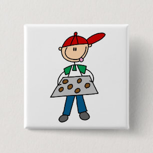 Badge Carré 5 Cm Figure Bâtonnet Tshirts et Cadeaux de Biscuits Cui