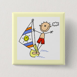 Badge Carré 5 Cm Figure de bâton de parachute