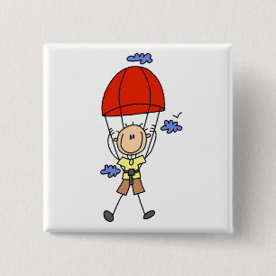 Badge Carré 5 Cm Figure de bâton de plongée Sky
