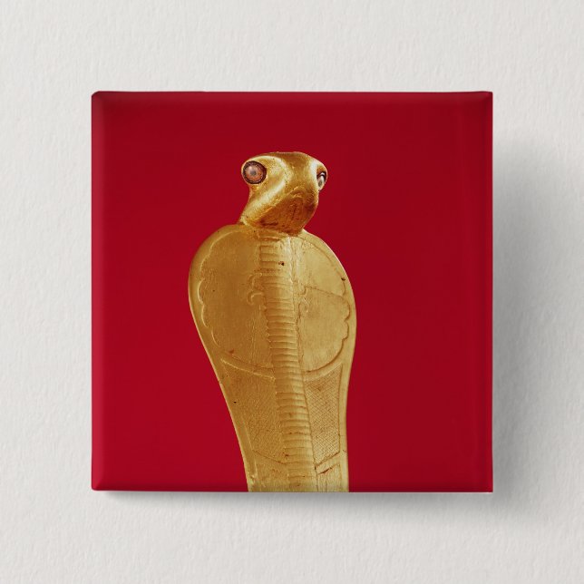 Badge Carré 5 Cm Figure du cobra Netjer-Ankh (Devant)