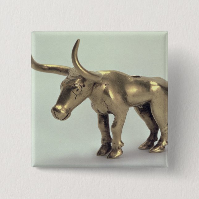 Badge Carré 5 Cm Figure d'un taureau (Devant)