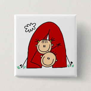 Badge Carré 5 Cm Figures bâton Tentes T-shirts et Cadeaux