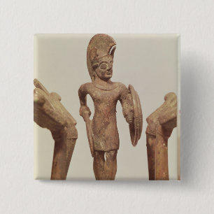 Badge Carré 5 Cm Figurine d'un guerrier, c.490 AVANT JÉSUS CHRIST