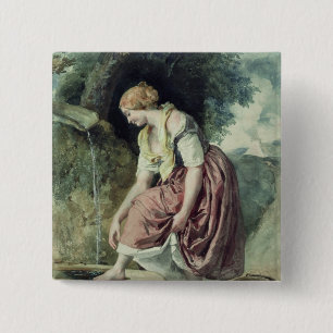 Badge Carré 5 Cm Fille à un conduit