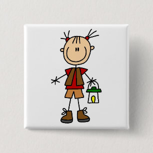 Badge Carré 5 Cm Fille de camping avec des T-shirts et des cadeaux