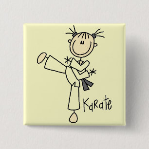 Badge Carré 5 Cm Fille de karaté Tshirts et Cadeaux