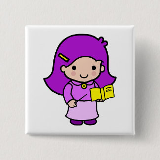 Badge Carré 5 Cm Fille de professeur