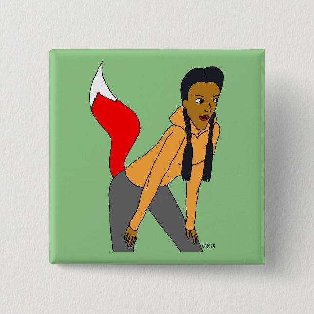 Badge Carré 5 Cm fille foy (Devant)