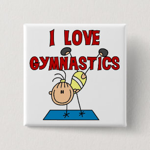 Badge Carré 5 Cm Fille J'adore La Gymnastique