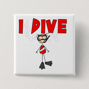 Badge Carré 5 Cm Fille, je plonge T-shirts et Cadeaux