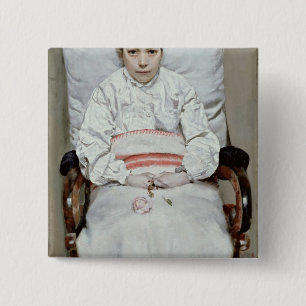 Badge Carré 5 Cm Fille malade