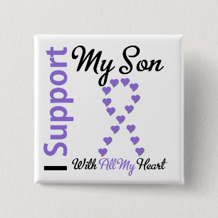 Badge Carré 5 Cm Fils de soutien de lymphome de Hodgkins