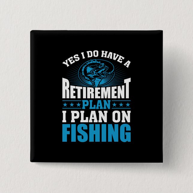 Badge Carré 5 Cm Fisher Art I Plan De Pêche (Devant)