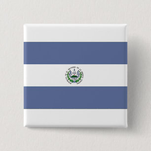 Badge Carré 5 Cm Flag of El Salvador Button