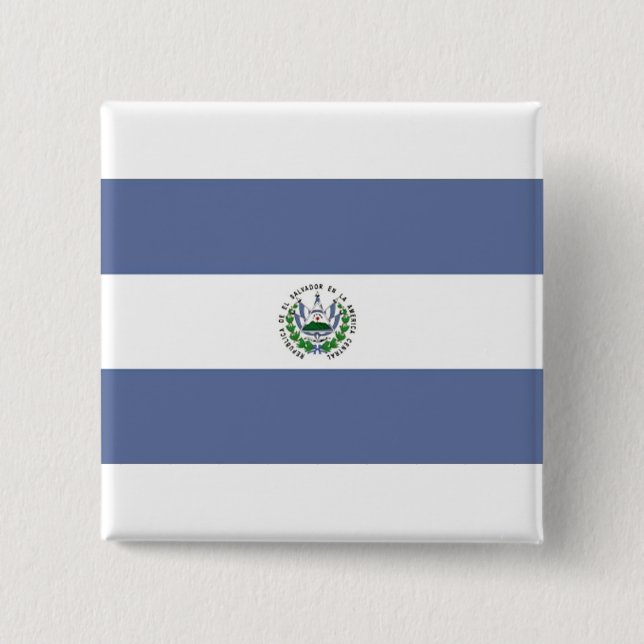 Badge Carré 5 Cm Flag of El Salvador Button (Devant)