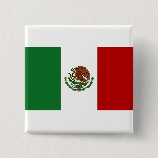 Badge Carré 5 Cm Flag of Mexico (Devant)
