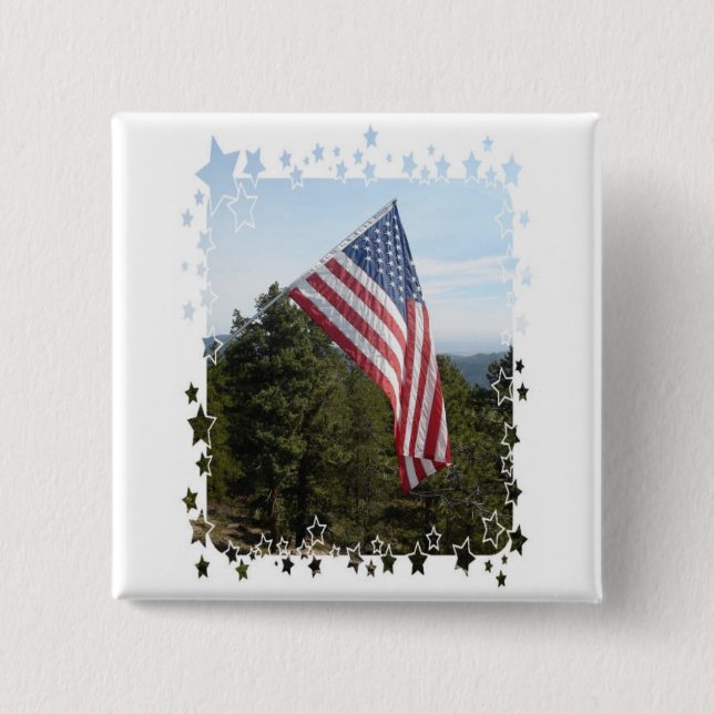 Badge Carré 5 Cm Flagwstars (Devant)