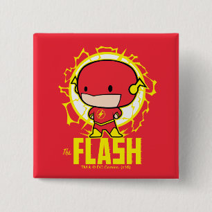 Badge Carré 5 Cm Flash Chibi Avec Électricité