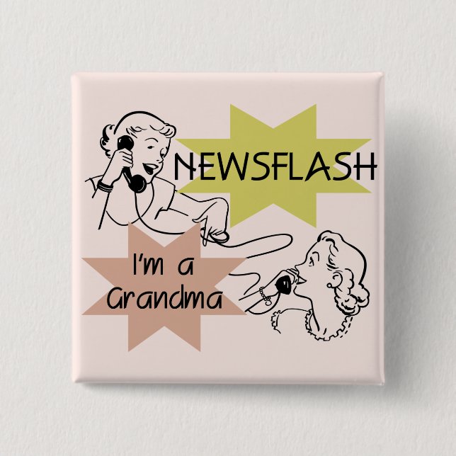 Badge Carré 5 Cm Flash d'information je suis T-shirts et cadeaux (Devant)