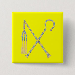 Badge Carré 5 Cm Fléau et escroc