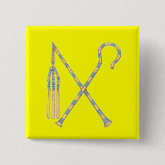 Badge Carré 5 Cm Fléau et escroc