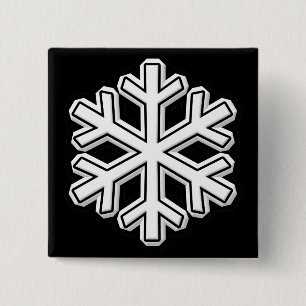 Badge Carré 5 Cm Flèche de neige