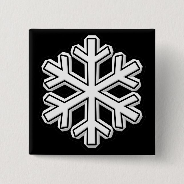 Badge Carré 5 Cm Flèche de neige (Devant)