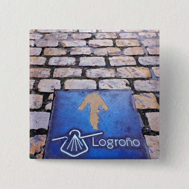 Badge Carré 5 Cm Flèche jaune (Devant)