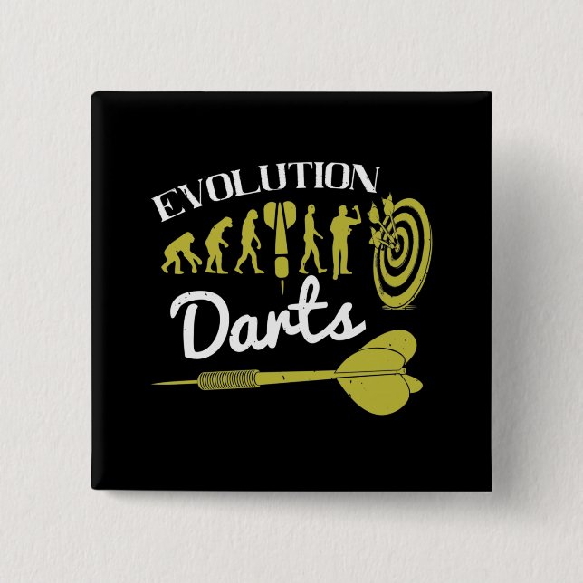 Badge Carré 5 Cm fléchettes - fléchettes de l'évolution (Devant)