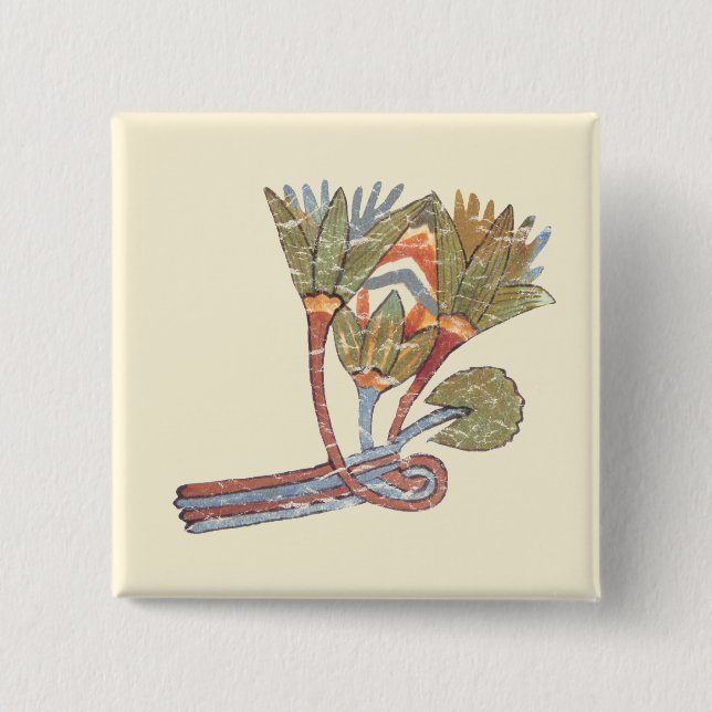 Badge Carré 5 Cm Fleur de Lotus antique d'Egyptien (Devant)