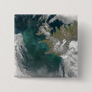 Badge Carré 5 Cm Fleur de phytoplancton dans l'océan Atlantique