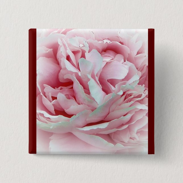 Badge Carré 5 Cm Fleur en pastel (Devant)