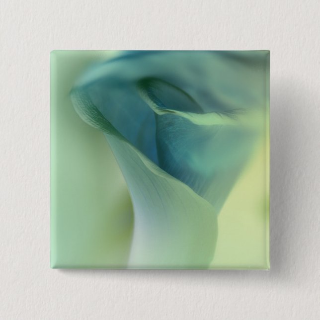 Badge Carré 5 Cm Fleur romantique aux tons bleus (Devant)