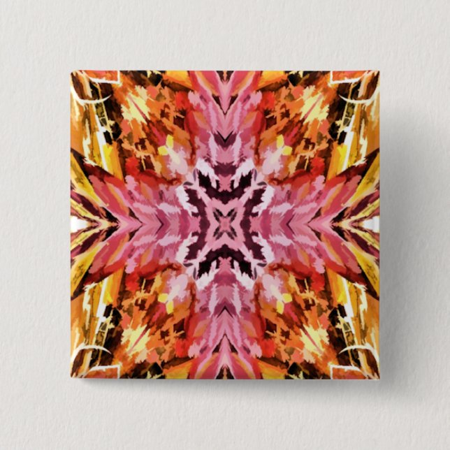 BADGE CARRÉ 5 CM FLEUR SAUVAGE (Devant)